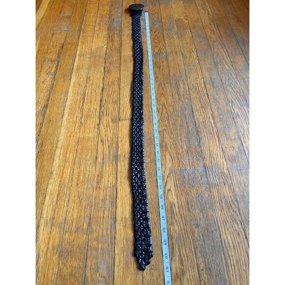 LUCKY BRAND Black Weave Leather Belt w/Boho Buckle sz XS/S - Picture 9 of 9